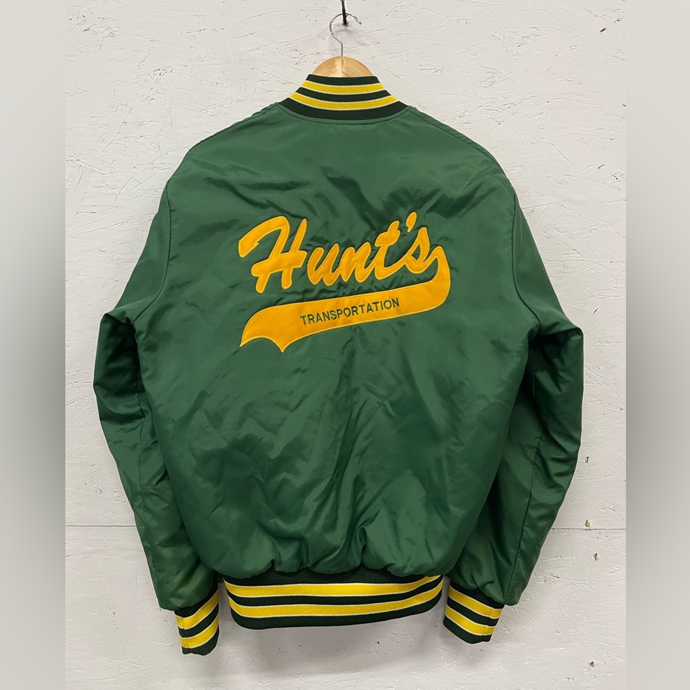 Vintage Holloway Quilt Lined Bomber Jacket, Size M, Green and Yellow